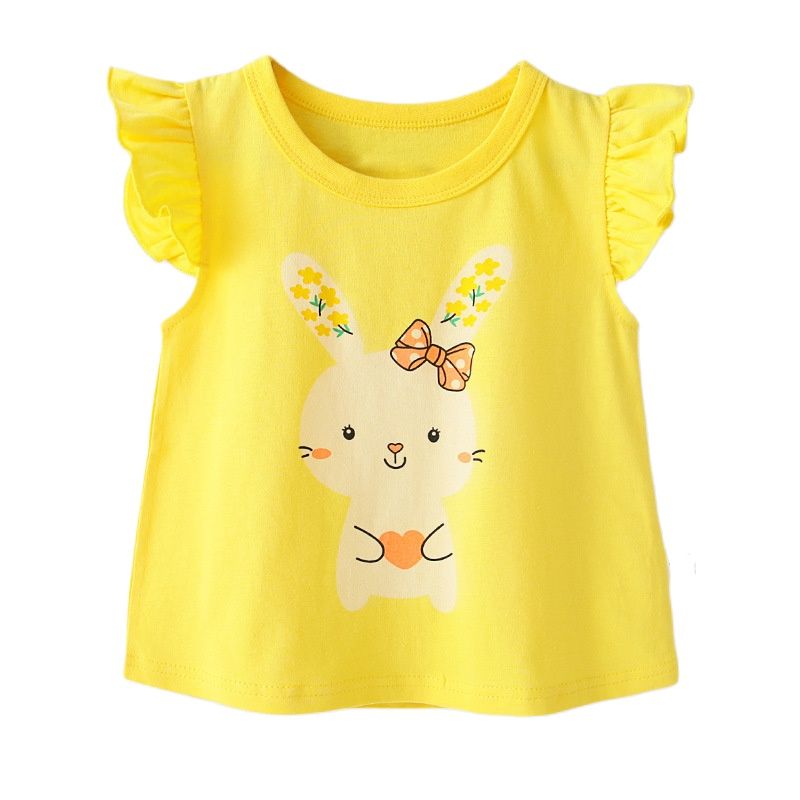 Kids T-shirts Girls Summer Unicorn Clothes Baby T Shirts Children Ruffle Sleeve Clothing Graphic T-shirt Tee