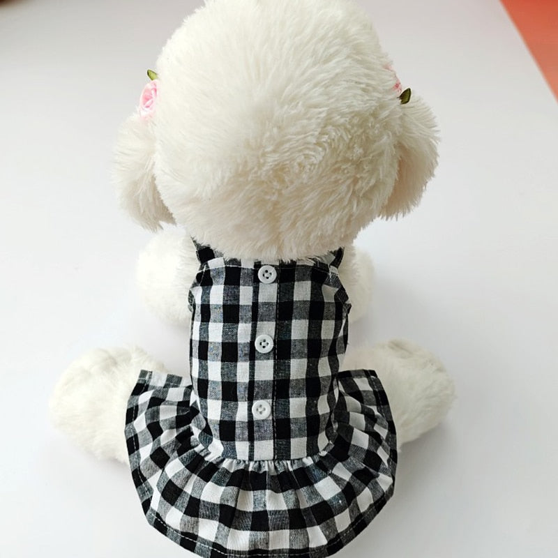 Floral Dog Dress Bow Princess Dress Dog Skirt Spring Summer Section Wedding Dresses Cute Sweet Thin Small Fresh Snap Style