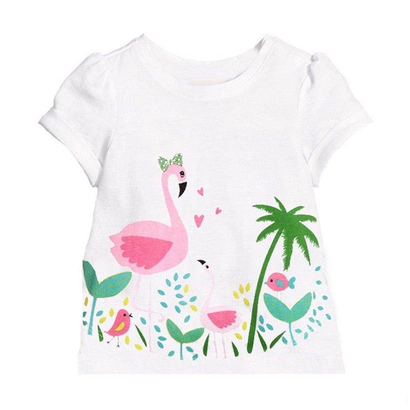 Kids T-shirts Girls Summer Unicorn Clothes Baby T Shirts Children Ruffle Sleeve Clothing Graphic T-shirt Tee