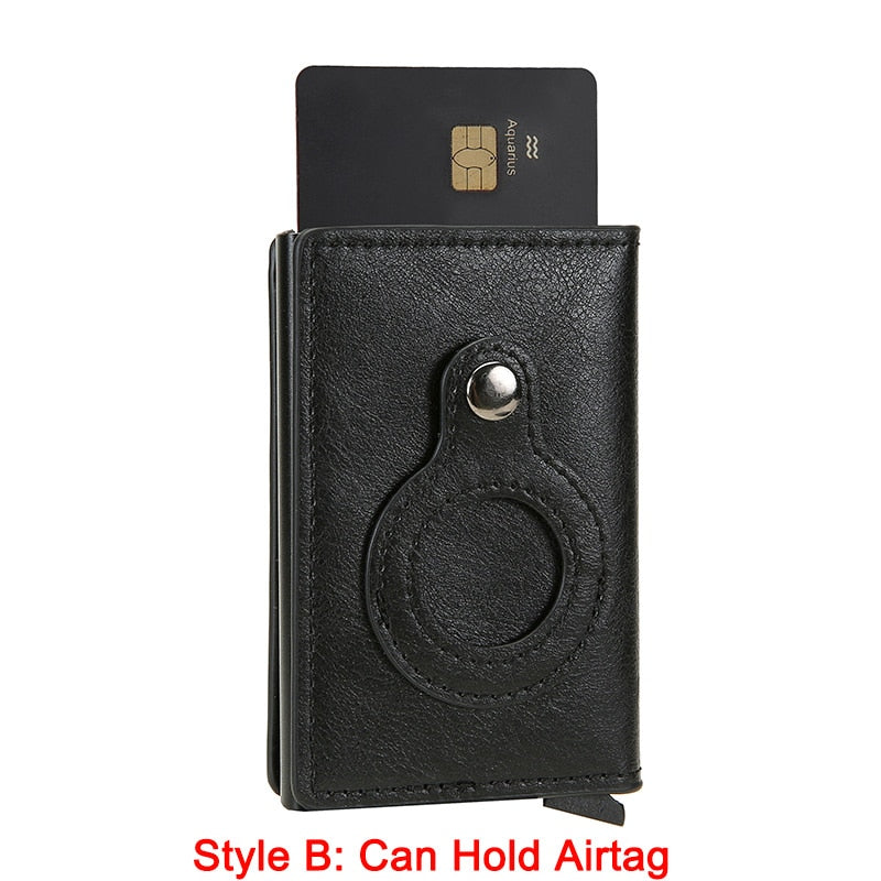 DIENQI Carbon Fiber Card Holder Wallets Men Brand Rfid Black Magic Trifold Leather Slim Mini Wallet Small Money Bag Male Purses