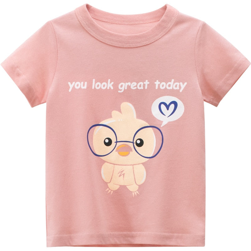 Kids T-shirts Girls Summer Unicorn Clothes Baby T Shirts Children Ruffle Sleeve Clothing Graphic T-shirt Tee