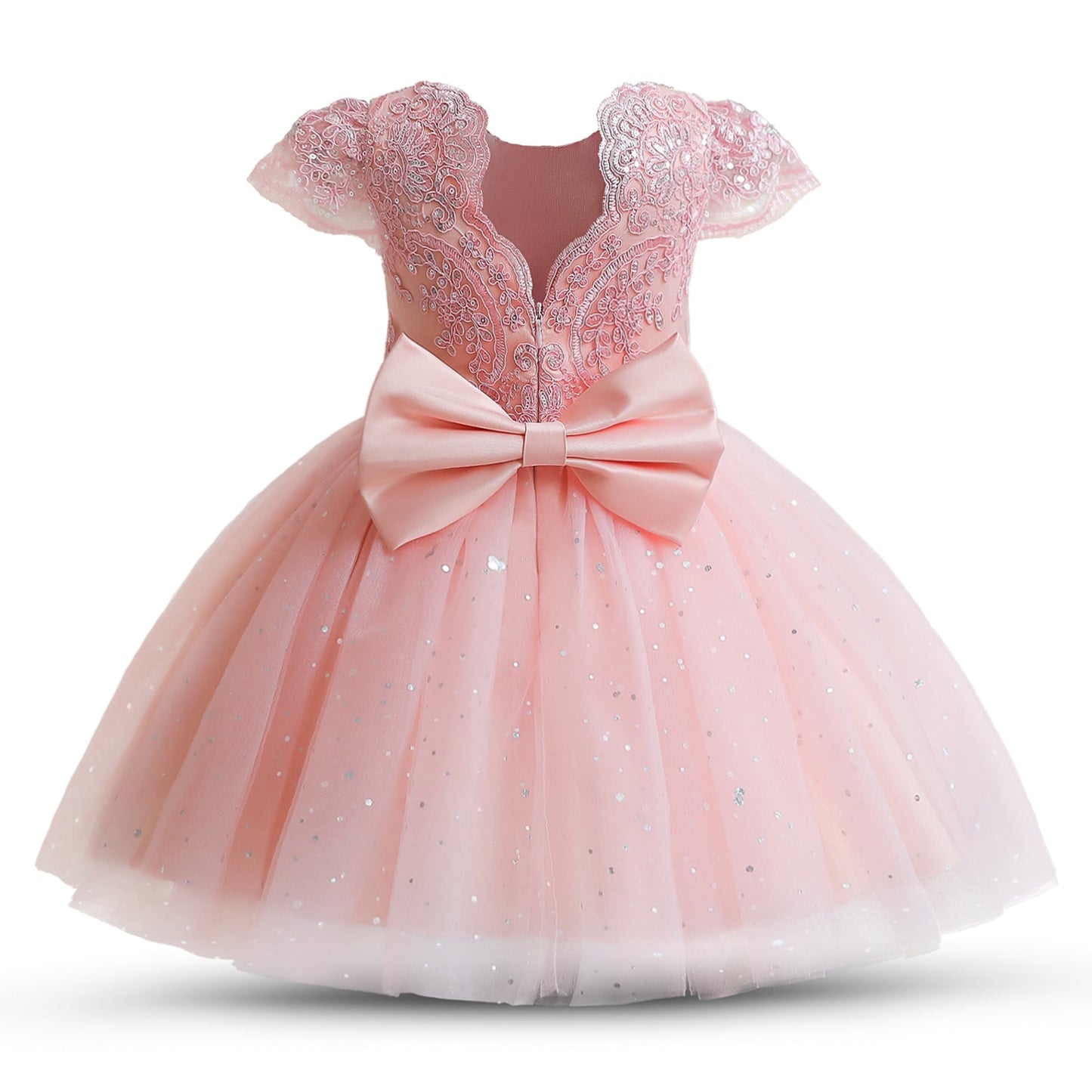 Toddler Baby Girls Lace Dresses Kids Flower Elegant Wedding Princess Party Tutu Dress Children Birthday Baptism Formal Clothing