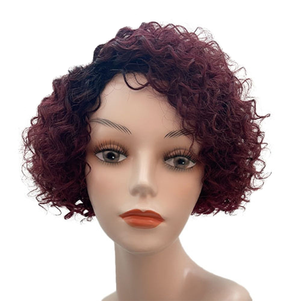 Short Kinky Curly Human Hair Wig Afro Short Wigs Pixie Cut Wig Human Hair No Lace Front Natural Brazilian Hair Wigs For Women