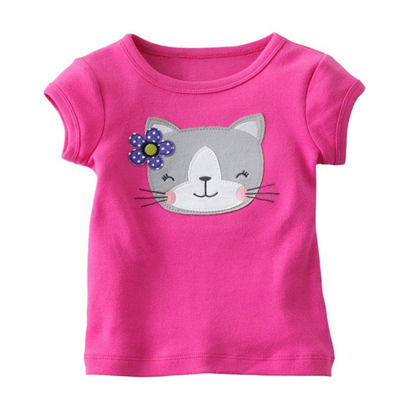 Kids T-shirts Girls Summer Unicorn Clothes Baby T Shirts Children Ruffle Sleeve Clothing Graphic T-shirt Tee