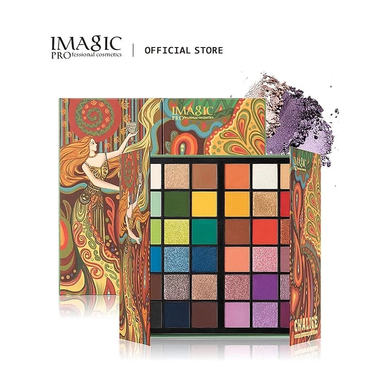 IMAGIC New 36 Colors Eyeshadow Matte Make Up Palette Shimmer Pearlescent Rainbow Holy Grail Palette Eyeshadow Powder