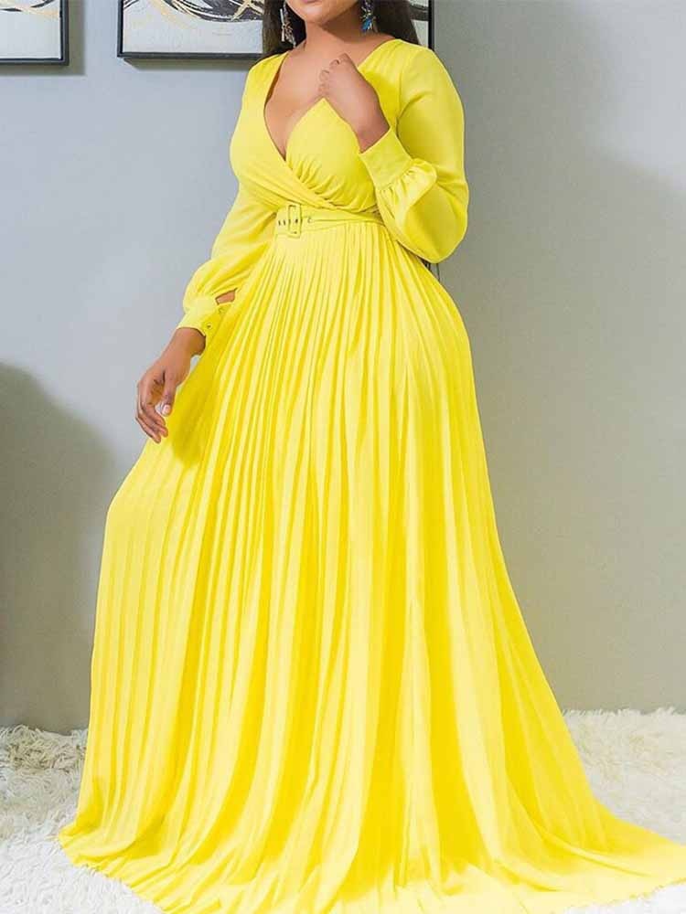 Birthday Maxi Dresses for Women Party Pleated Dress Long Sleeve  Elegant Chiffon Vintage Dress Streetwear Wholesale Dropshipping